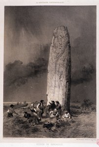 Bauern um den Menhir von Kergadiou (Finistère) - in „Das zeitgenössische Bretagne“, ill. von Felix Benoist, ed. Charpentier, Paris von Felix Benoist