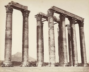 Das Olympeion oder der Tempel des Olympischen Zeus auf der Akropolis, Athen von Félix Bonfils
