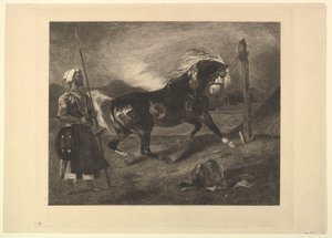 Cheval arabe au piquet, nach Delacroix