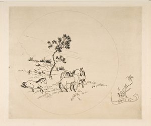 Dekoration für einen Teller: Ein Feld von Felix Bracquemond