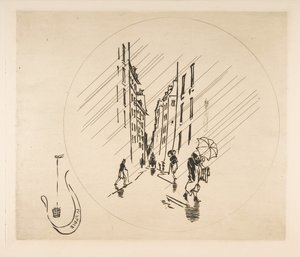 Dekoration für einen Teller: Regen, 1870 von Felix Bracquemond
