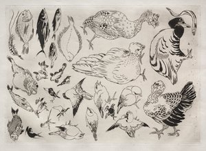 Tafelservice (Rousseau-Service): Enten, Fische usw. (Nr. 12) von Felix Bracquemond