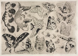 Tafelservice Rousseau: Schmetterlinge und Fische Nr. 16, 1866