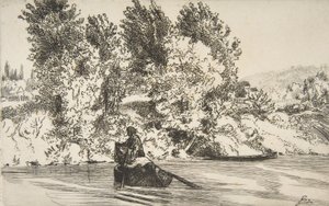 Fischer mit einem Netz, 1868 von Felix Bracquemond