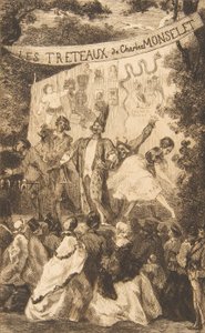 Frontispiz für Les Tréteaux de Monselet von Felix Bracquemond