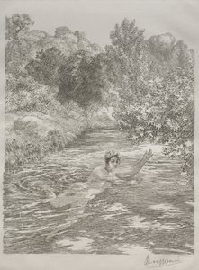 Der Badende von Felix Bracquemond