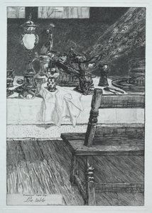 Der Tisch, nach H. Leys von Felix Bracquemond