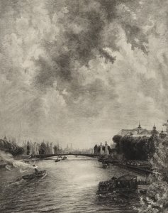 Ohne Titel (Ansicht der Seine) von Felix Bracquemond