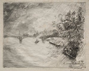 Ansicht der Brücke von Saint-Pères, 1877 von Felix Bracquemond