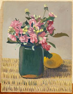 Ein Blumenstrauß und eine Zitrone, 1924 von Felix Edouard Vallotton