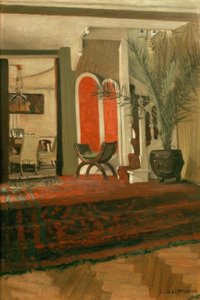 Interieur, Salon mit Treppe und Esszimmer im Hintergrund von Felix Edouard Vallotton