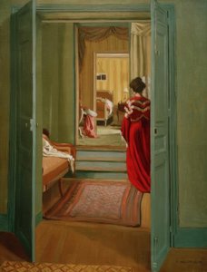Interieur mit Frau von hinten von Felix Edouard Vallotton