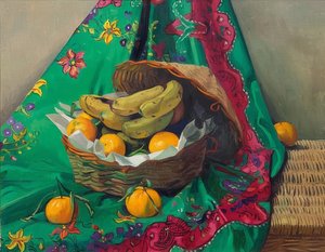 Korb mit Mandarinen und Bananen von Felix Edouard Vallotton