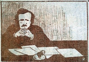 Porträt von Edgar Allan Poe - Gravur von Félix Vallotton, um 1900 von Felix Edouard Vallotton