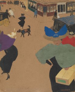 Straßenszene in Paris (Coin de rue à Paris), 1895 von Felix Edouard Vallotton