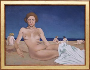 Sonnenbaden am Strand. Gemälde von Félix Edouard Vallotton (1865-1925) von Felix Edouard Vallotton