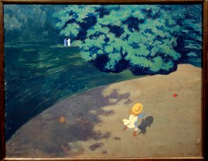 Der Ball oder Parkecke mit spielendem Kind von Felix Edouard Vallotton