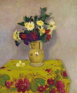 Gelbe Gänseblümchen und verschiedene Blumen, 1911 von Felix Edouard Vallotton