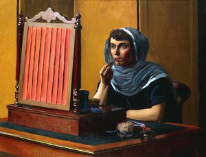 Junge Frau, die Lippenstift aufträgt; Jeune Femme se Mettant du Rouge à Lèvres, 1925 von Felix Edouard Vallotton