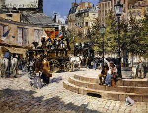 Ein belebter Pariser Platz, 1878
