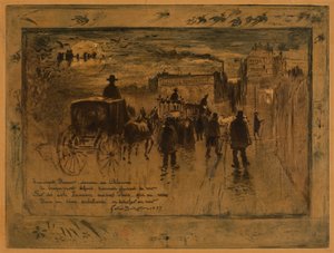 Convoi Funèbre am Boulevard de Clichy Trauerzug am Boulevard de Clichy, 1887 von Felix Hilaire Buhot