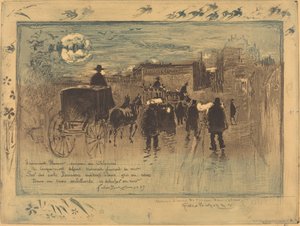 Begräbnisprozession auf dem Boulevard de Clichy, 1887 von Felix Hilaire Buhot