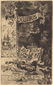 Ex-libris von Leon Lerey von Felix Hilaire Buhot