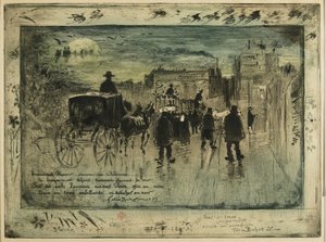 Trauerzug auf dem Boulevard de Clichy, 1887 von Felix Hilaire Buhot