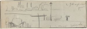 Gillingham Pier, London (verso) von Felix Hilaire Buhot
