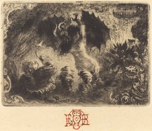 Jacques Cazottes "Der verliebte Teufel" (1. Vignette) von Felix Hilaire Buhot
