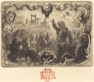 Jacques Cazottes "Der verliebte Teufel" (3. Vignette) von Felix Hilaire Buhot