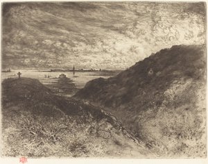 Die Klippe: Saint-Malo Bucht von Felix Hilaire Buhot