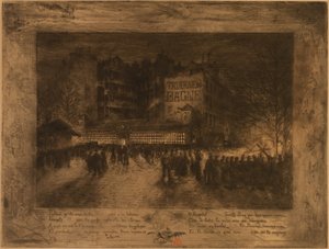 La Place des Martyrs und die Taverne du Bagne, 1885 von Felix Hilaire Buhot
