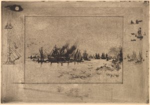 Le Port aux Mouettes Hafen mit Möwen, 1886 von Felix Hilaire Buhot