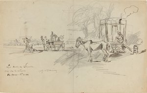 Les Courses de Deauville von Felix Hilaire Buhot