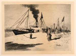 Wintermorgen an den Kais von Felix Hilaire Buhot