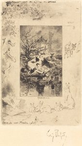 Titelseite für Lettres de Mon Moulin, um 1885 von Felix Hilaire Buhot
