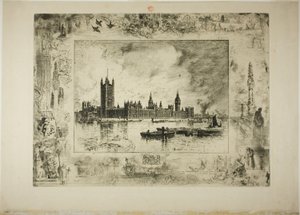 Palast von Westminster von Felix Hilaire Buhot