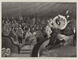 Der Vormarsch der westlichen Zivilisation, ein europäischer Wanderzirkus in Hongkong, China von Felix Hippolyte Lucas