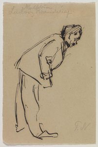 Porträt von Ludvig Brandstrup, stehend und nach vorne gebeugt