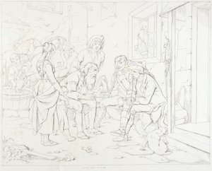 Rip Van Winkle, Illustration: Rip erzählt seine fabelhafte Geschichte von Felix Octavius Carr Darley