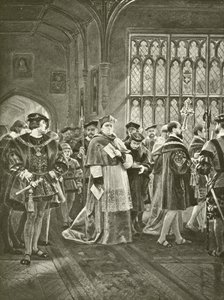 König Heinrich VIII. Akt I, Szene I (Gravur) von Felix Octavius Carr Darley