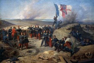 Marschall Aimable Pelissier und sein Stab in Sebastopol am 8. September 1855, ca. 1856-71 von Felix Philippoteaux