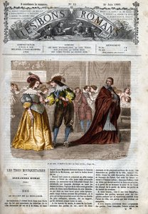 Romanserie: „Die drei Musketiere“ von Alexandre Dumas (1802-1870). Illustration von Kapitel XXII in „Die guten Romane“
