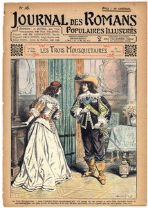 Romanserie: „Die drei Musketiere“ von Alexandre Dumas (1802-1870). König Ludwig XIII. (1601-1643) kündigt Königin Anna von Österreich (1601-1666) an, dass sie die Diamantnadeln für den Ball im Rathaus tragen muss. In „Le Journal des romans“