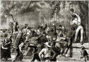 Die Menge in Paris bejubelt Napoleon I., begleitet von Lucien Bonaparte