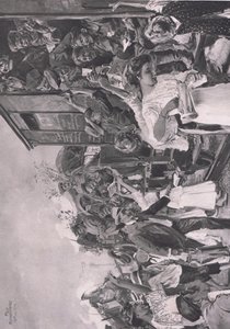 Ab an die Front, Illustration aus Hindenburg, veröffentlicht von Daterlandischer Derlag C U Weller Berlin von Felix Schwormstadt