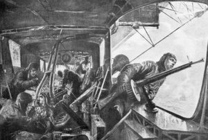An Bord eines Zeppelins, deutsche Luftflotte, Erster Weltkrieg
