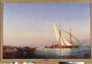 Fischen in Marseille. Gemälde von Felix Ziem (1821-1911). Sammlung Fondation Regards de Provence, Marseille