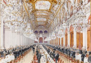 Bankett russischer Marineoffiziere im Rathaus, 1893 von Feodor Hoffbauer